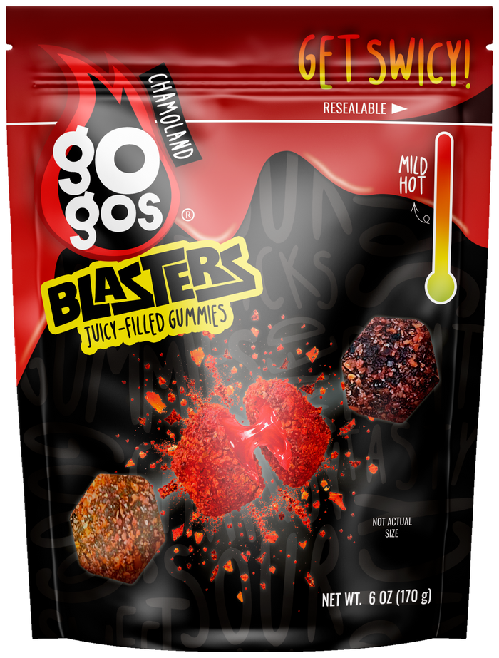 GOGOS Blasters 6oz pouch, front view with transparent background (no exterior shadow)