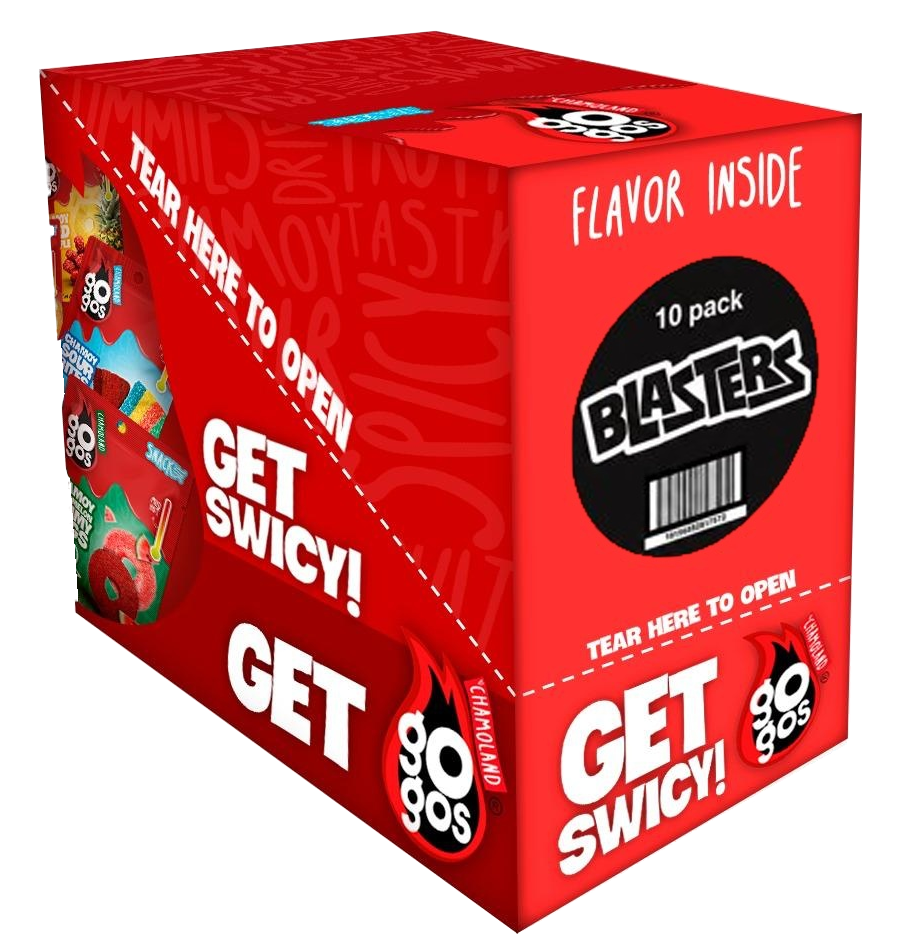 GOGOS Blasters box of 10, no background or shadow