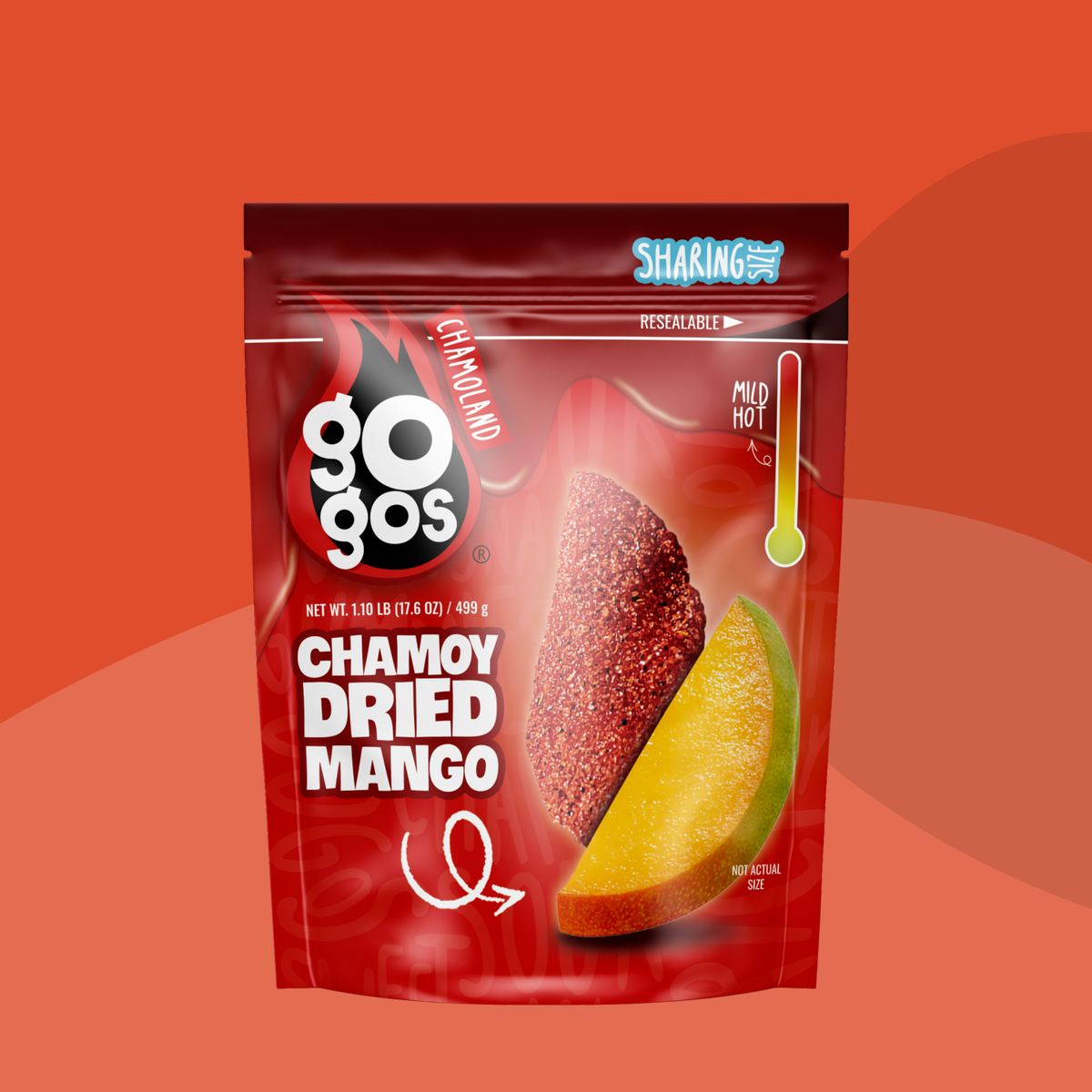 GOGOS catalog color — GOGOS Chamoy Dried Mango — Sharing Size 17.6 oz