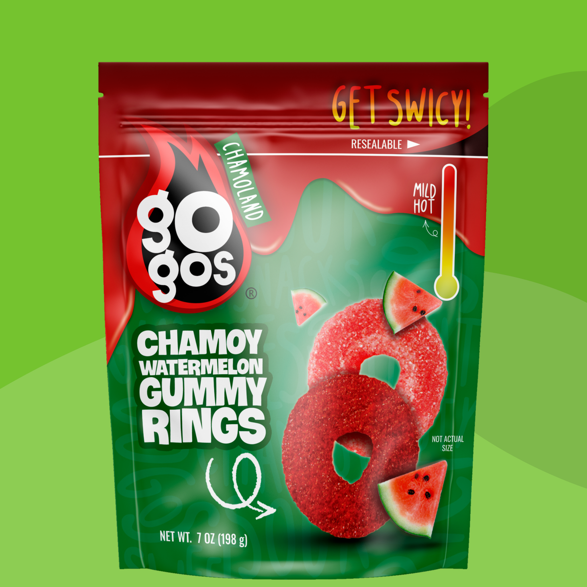 GOGOS catalog color — GOGOS Chamoy Watermelon Gummy Rings — 7 oz