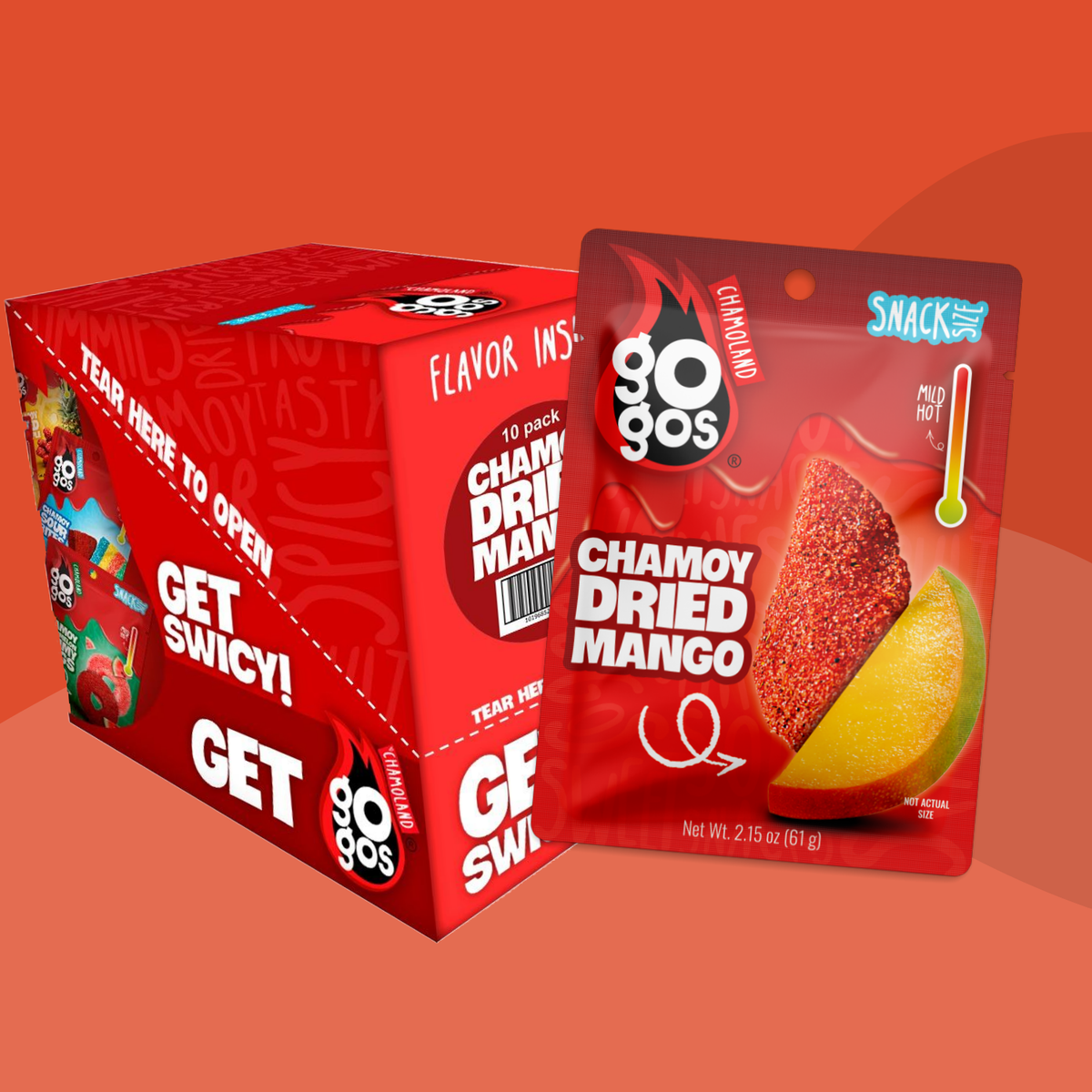 GOGOS catalog color — GOGOS Dried Mango — Snack Size Box of 10