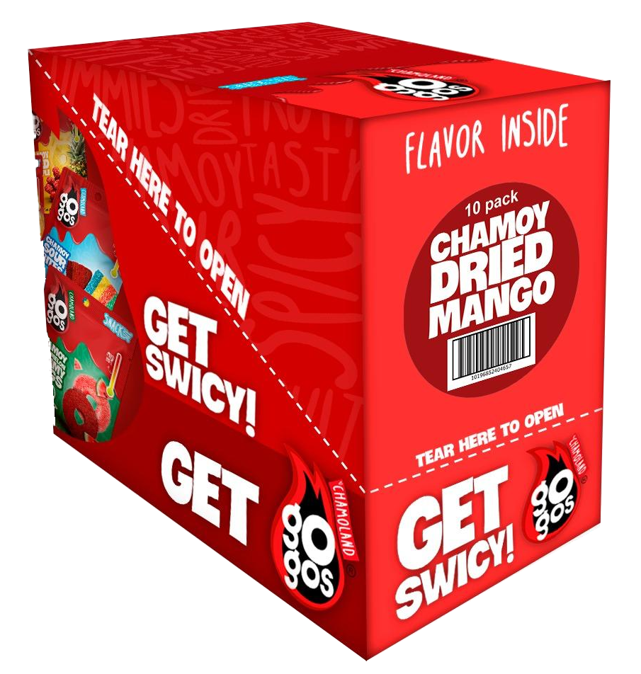 GOGOS Dried Mango box of 10, no background or shadow