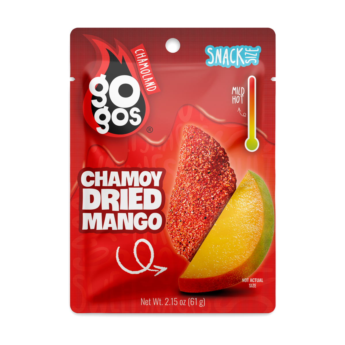 GOGOS Dried Mango Snack Size individual pouch front view