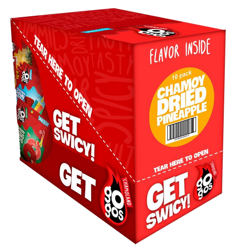 GOGOS Spicy Chamoy Dried Pineapple — 10-Pack Snack Bags