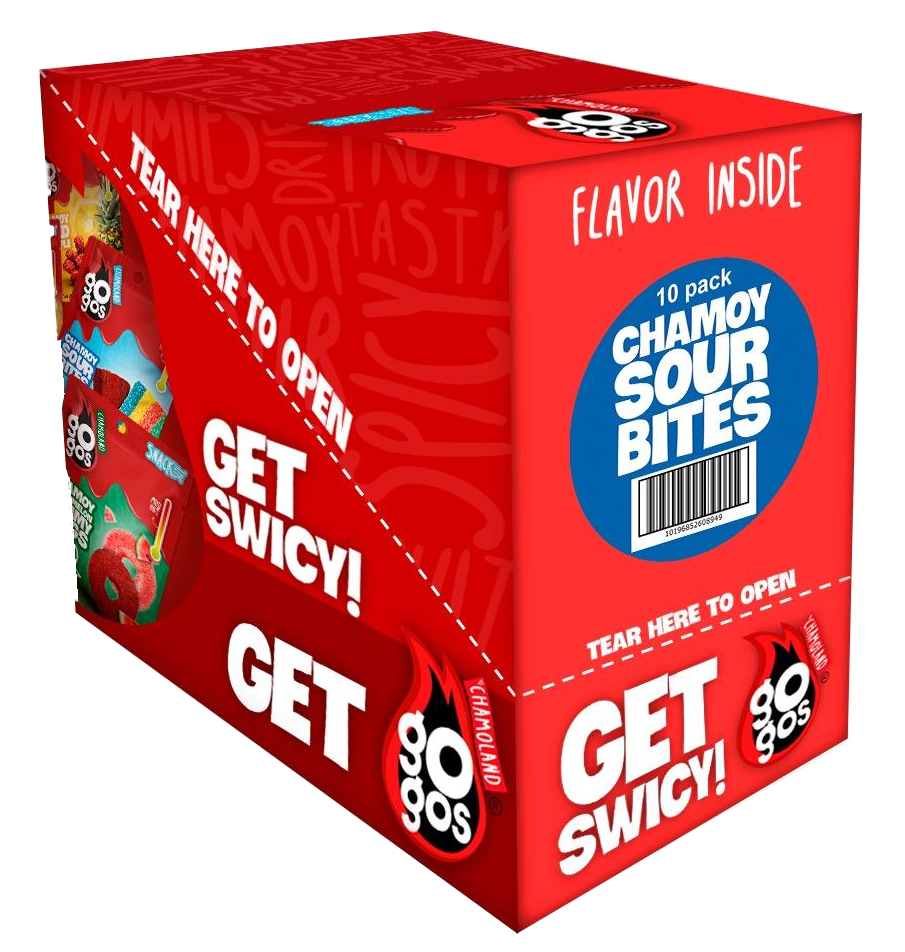 GOGOS Sour Bites box of 10, no background or shadow