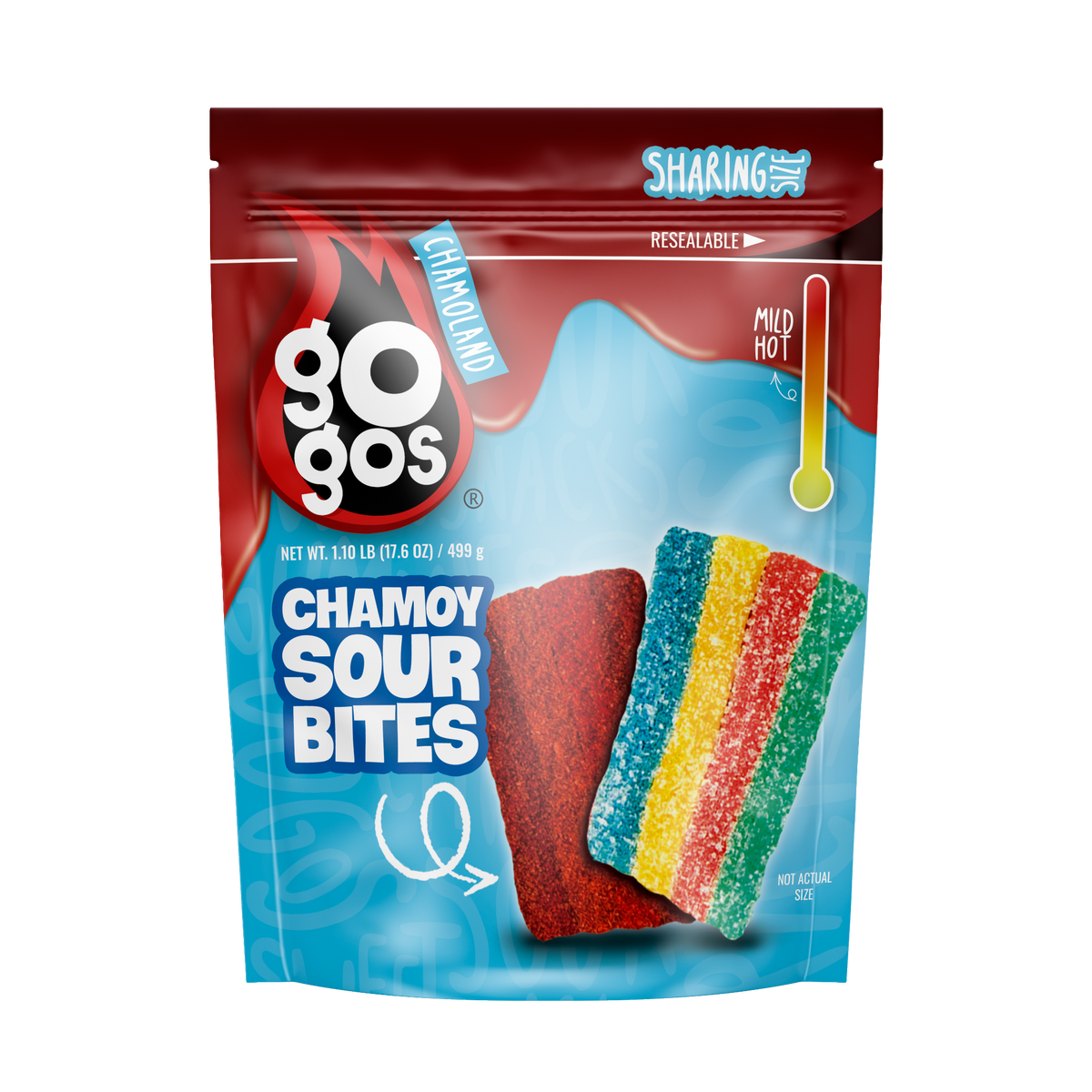 Front of GOGOS Chamoy Sour Bites — Sharing Size 17.6 oz