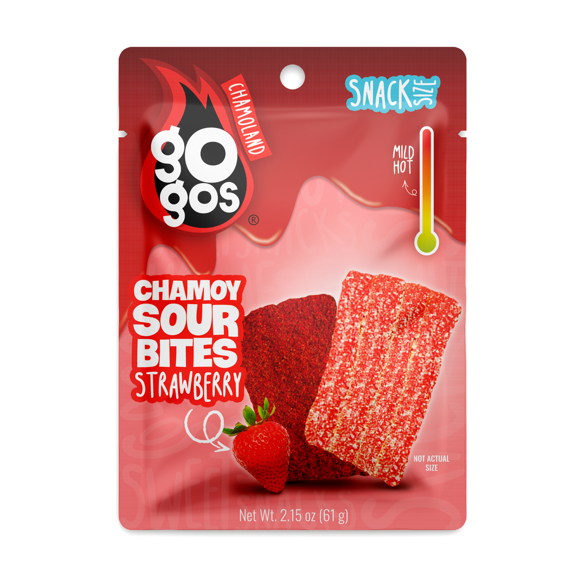GOGOS Strawberry Sour Bites Snack Size individual pouch front view